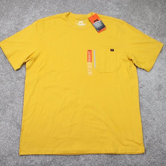 Walls Heavyweight Work Shirt NWT Adult XL Yellow Relaxed Fit S/S Cotton Pullover - Picture 1 of 14